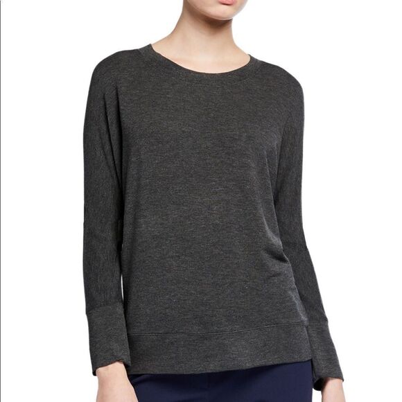 H by Halston Long-Sleeve Boat-neck Combo Knit Top - Picture 1 of 1